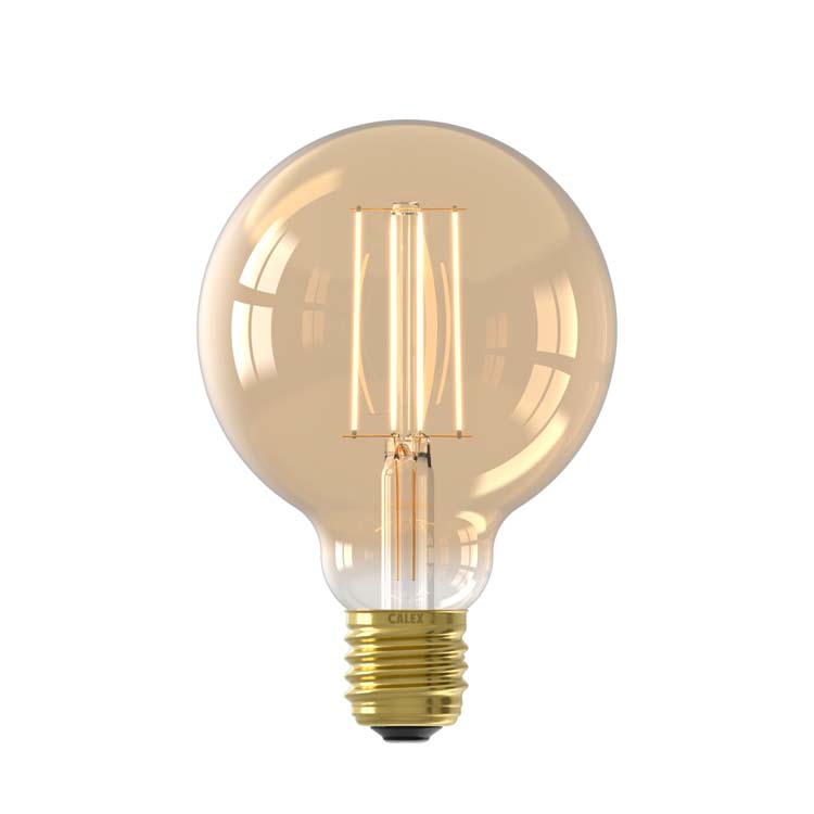 Ampoule LED à filament - E27 - or - H14/Ø9,5cm - dimmable - 4,5W - 470lm - 2100K