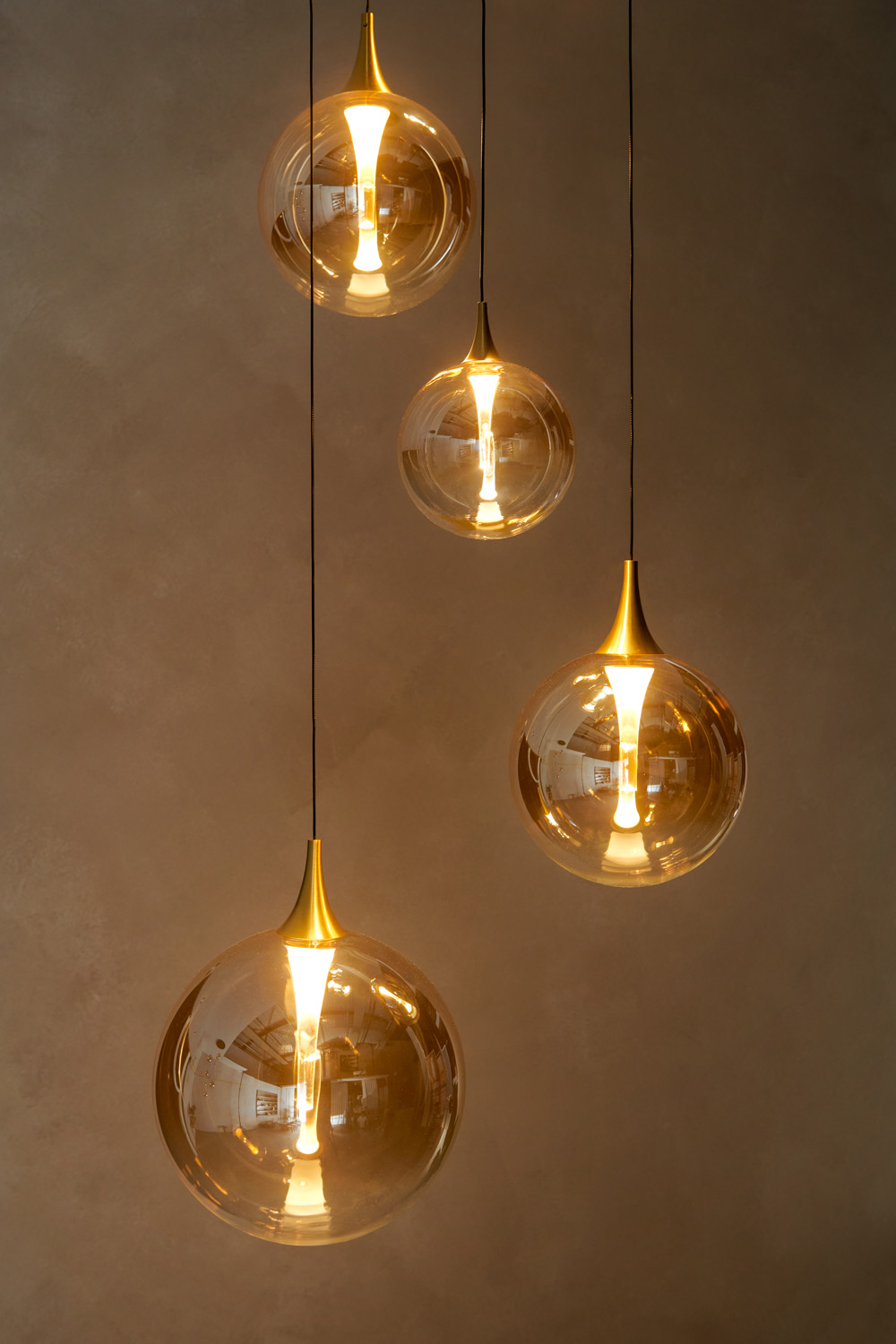 Lucide Premium Gisela - Suspension - Ø57cm - LED Dim. - 2700K - Avec module LED remplaçable - Ambre