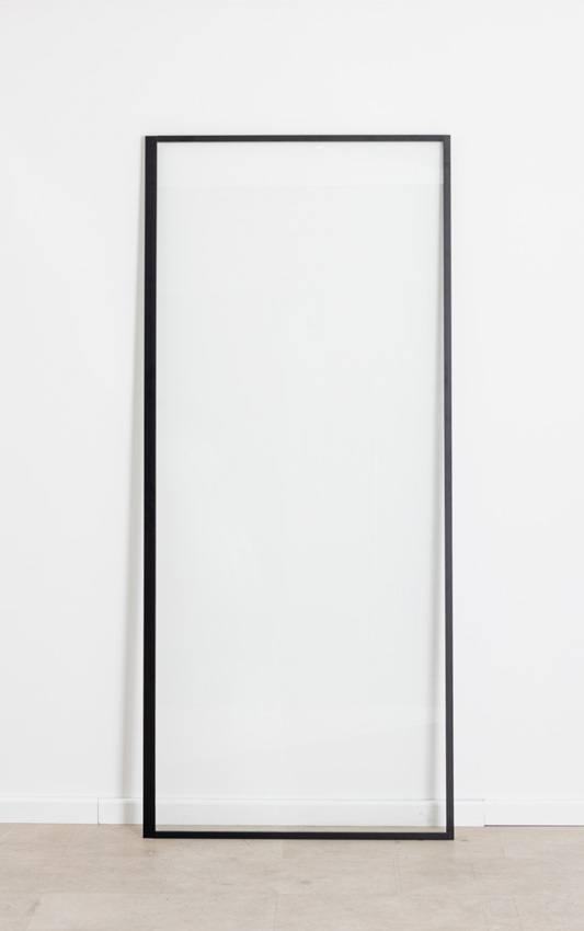 Vaste douchewand Ulani klaar glas/zwart profiel 88-89x200cm