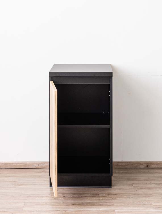 Armoire de cuisine Plenti meuble bas, noir/aspect bois, 50x78cm