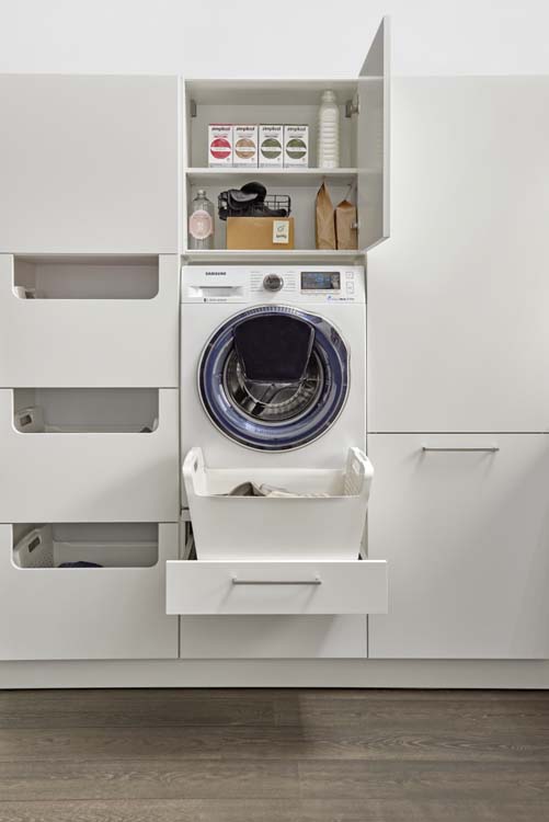 Wasmachinekast wit - op maat