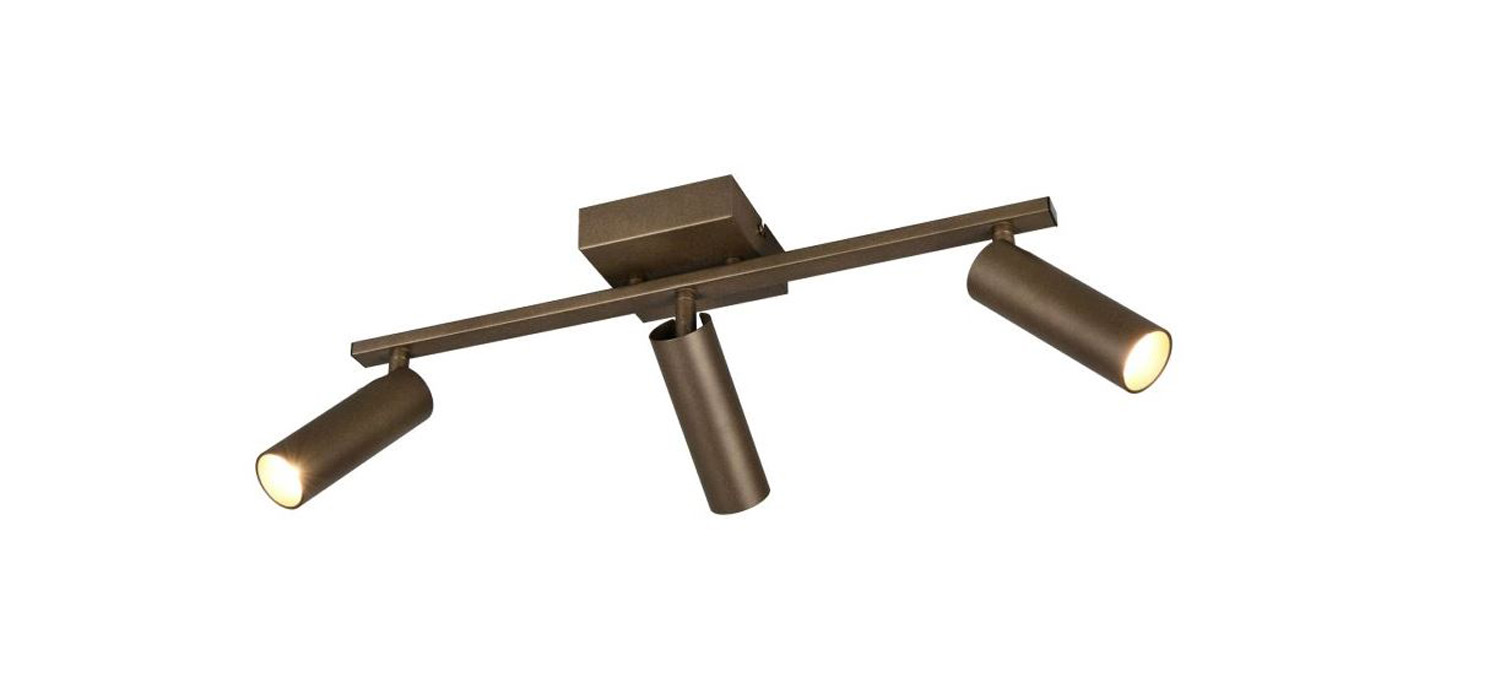 Spots en saillie - bronze - 46x15x17cm - dimmable - 3xGU10 max. 5W