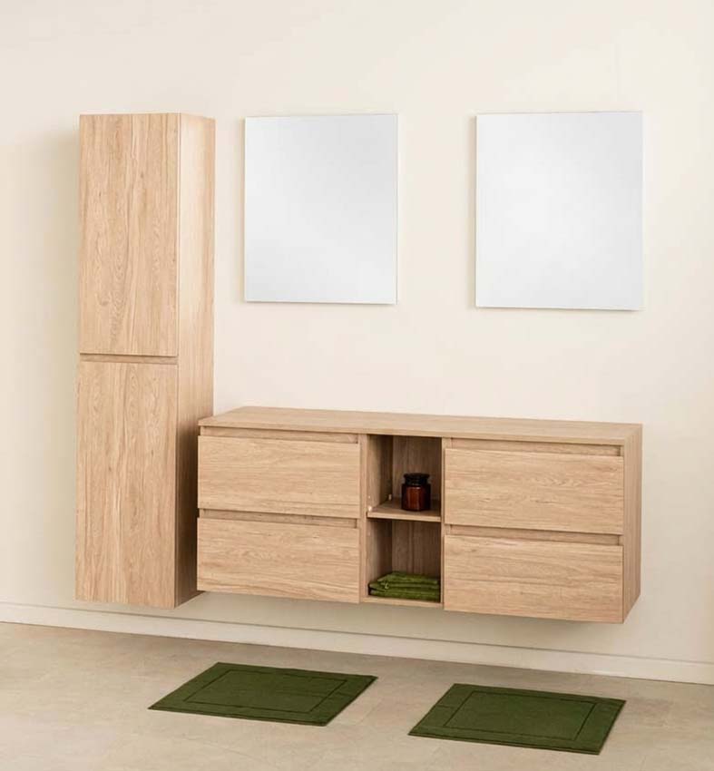 Meuble de salle de bain Bella chêne 150cm