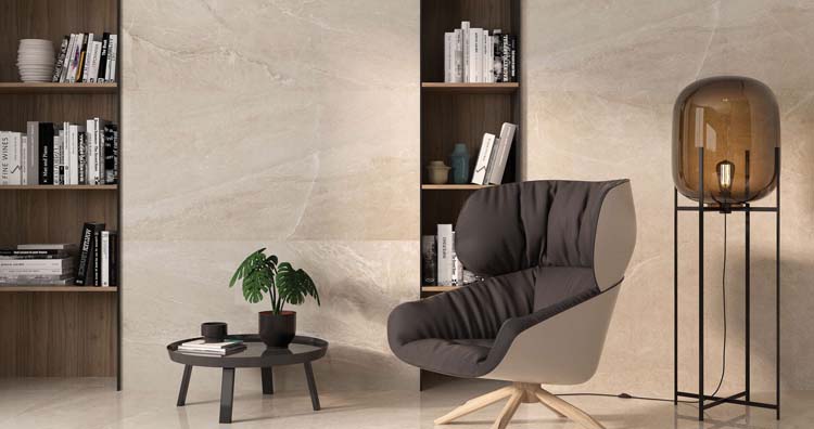 Vloer- en wandtegel Avalon marmerlook mat ivoor 60x120cm