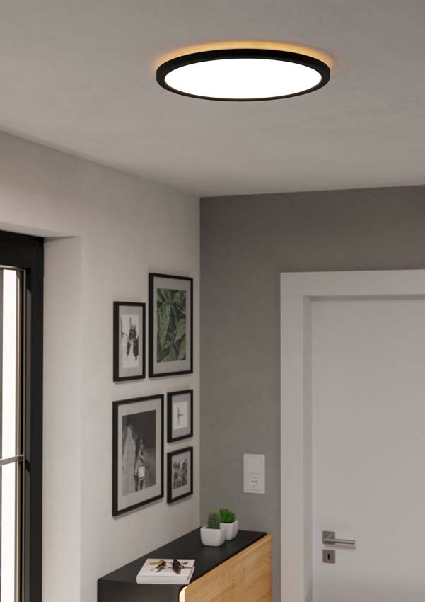 Plafonnier  - Noir - Ø38cm - Dimmable - LED - 1x24W - 2700-6500K - télécommande