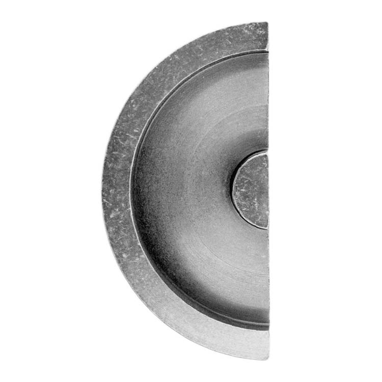 Inkapschelp pro halve maan mas 43mmoud zilver/stuk