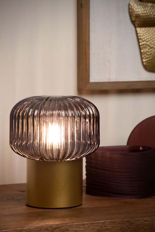 Lucide JANY - Lampe de table - Ø 16 cm - 1xE14 - Or Mat / Laiton