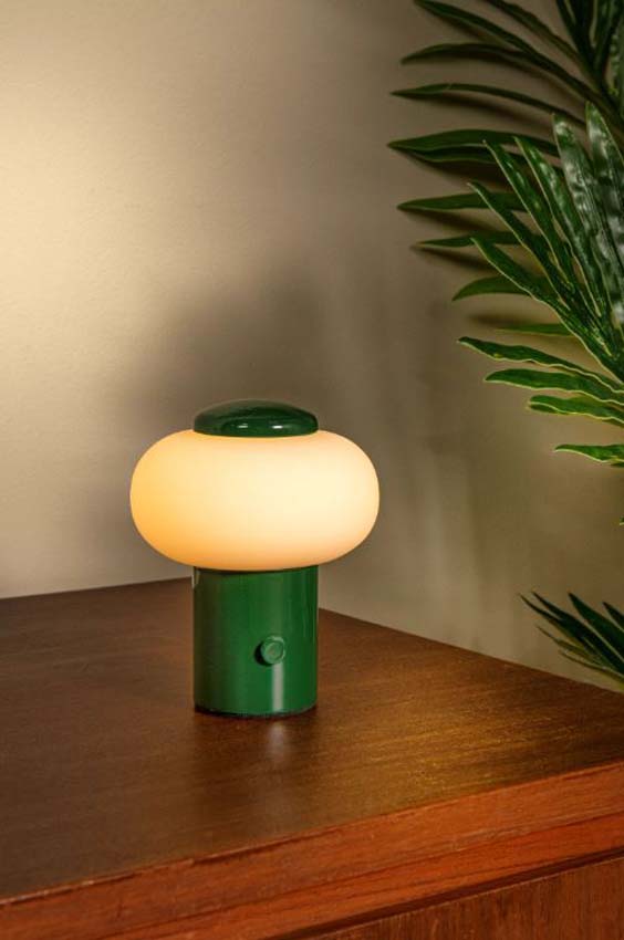 Lucide Essential Gustav - Lampe de table rechargeable - Batterie/Pile - Ø8cm - LED dimmable - 1x0,8W 2700K - Vert