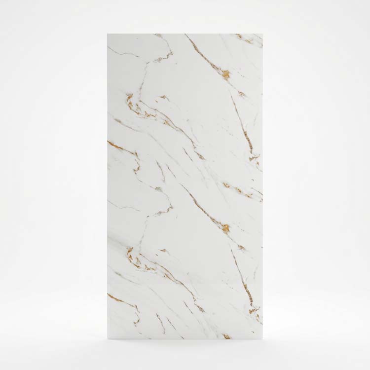Panneau mural PVC marbre blanc/or 120x280x0,3cm
