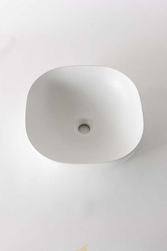 Waskom opbouw Griet mat wit 42x42x14,5cm