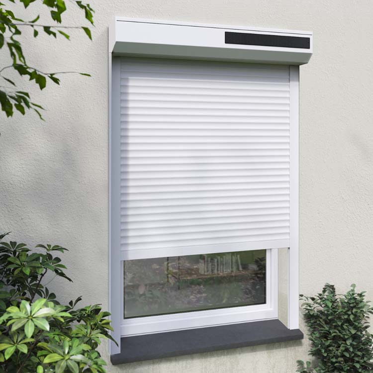 Volet roulant Flore blanc alu radio solaire B 1200 x H 1300 recoupable