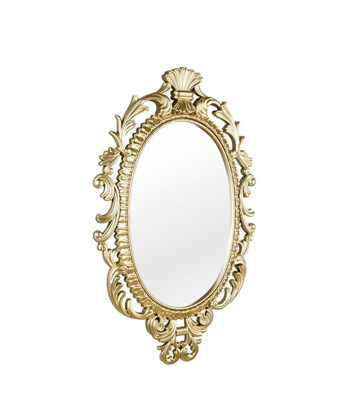 Miroir rond baroque doré 73x44,5cm