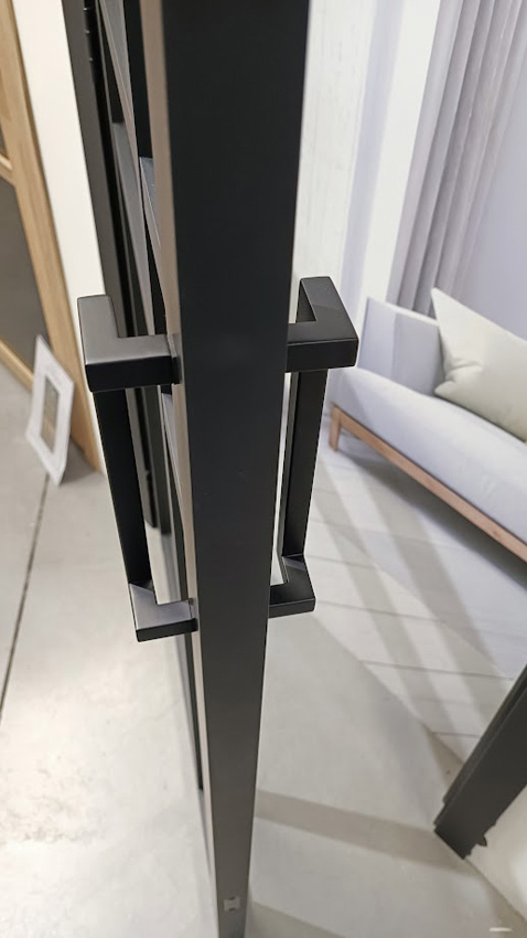 Complete dubbele deur 78cm steel look black 8R+VP8R held.glas 201.5cm