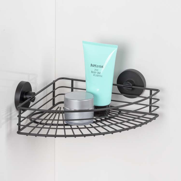 Etagère d'angle Wenko Bari Vacuum-Loc noir