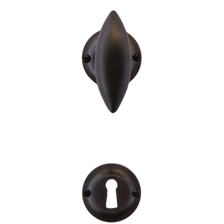 Poignée de porte livorno carbon noir rosace barbe