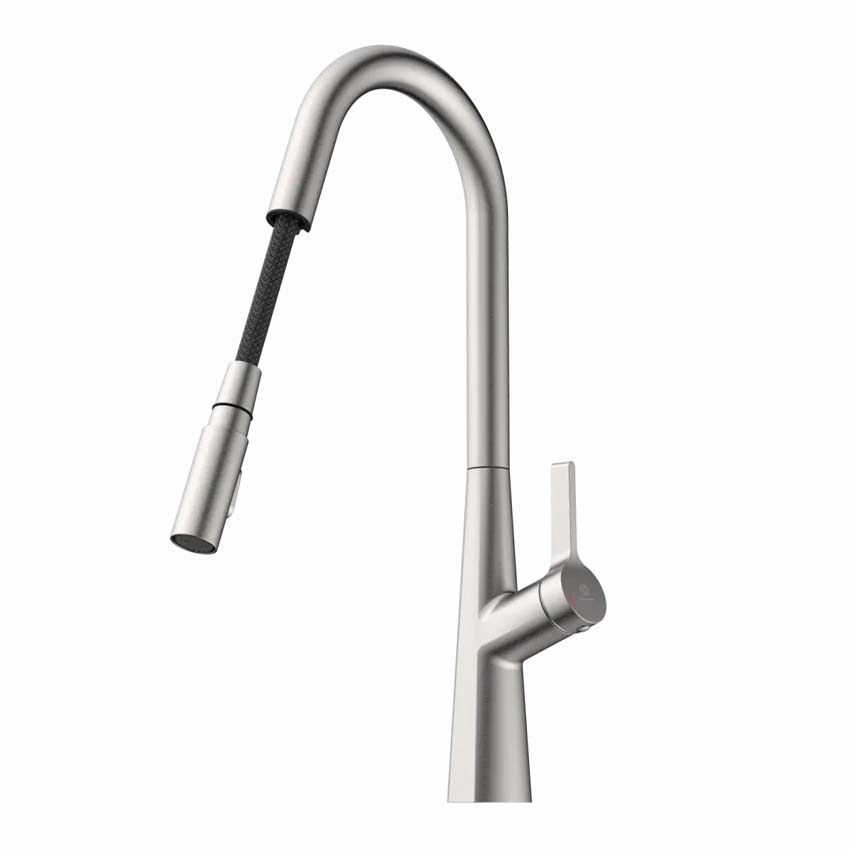 Keukenkraan Wasserwerk WK 9 Curve inox-look met uittrekbare uitloop