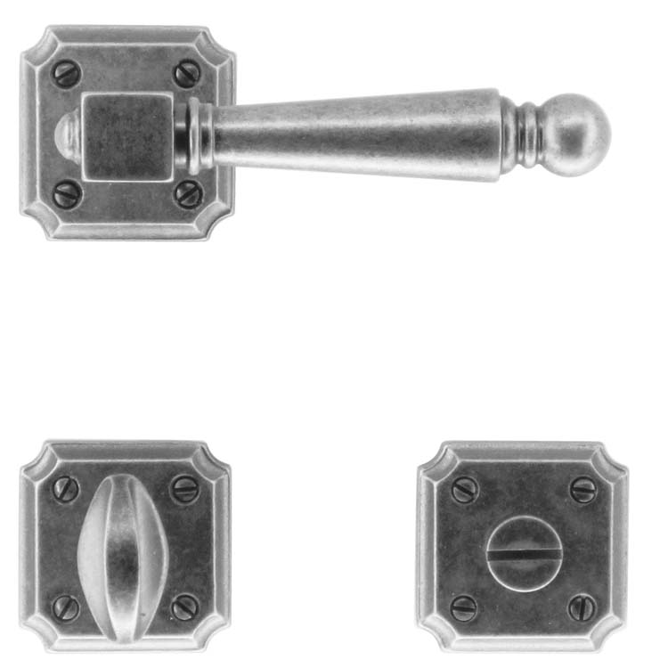 Deurkruk pro genua oud zilver met WC-slot