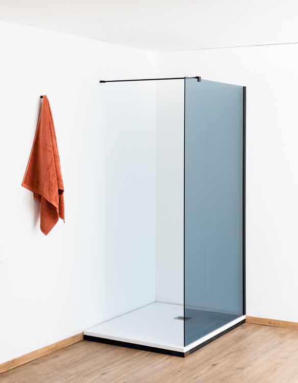 Inloopdouche Anais 117 x 200 cm grijs glas - zwart