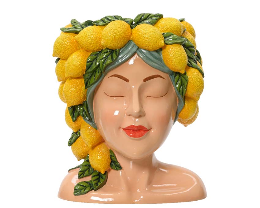 Bloempot Fruity dame citroen 23cm