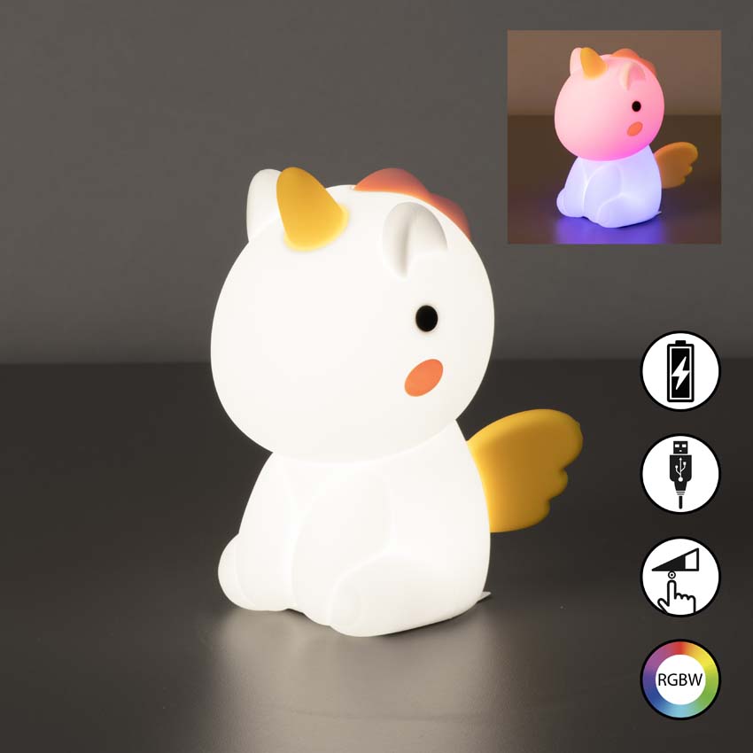 Tafellamp Eenhoorn - Wit - 10,5x8x14cm - Dimbaar - LED - 1x0,6W