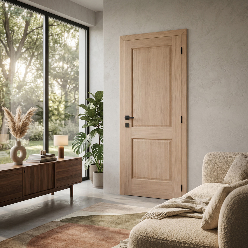 Complete binnendeur Chambord fineer eik 201,5x63cm tubespaan omkeerbaar + deurkast 40cm