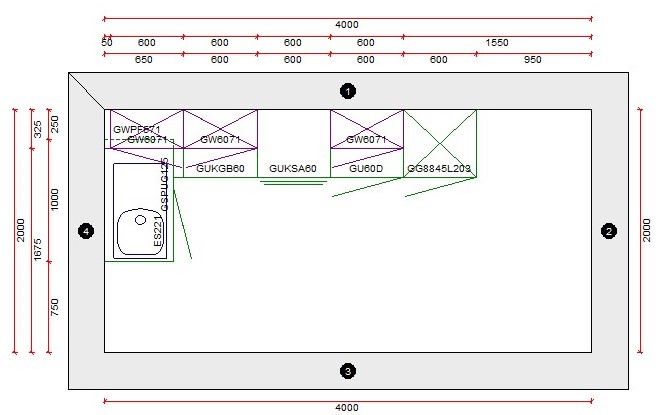 Cuisine d'angle Premium 15A blanche 350x130cm - pré-montée - avec appareils - plaque de cuisson vitrocéramique et hotte murale en inox