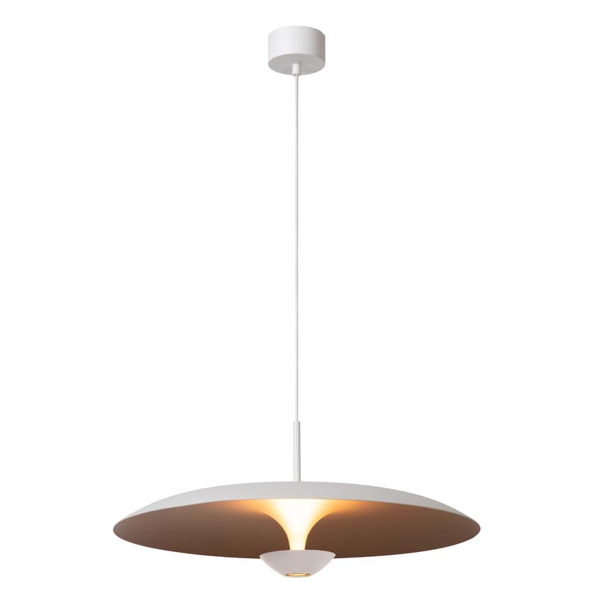 Lucide Premium Kenneth - Hanglamp - Ø60cm - LED Dimbaar - 1x16W 2700K - Wit