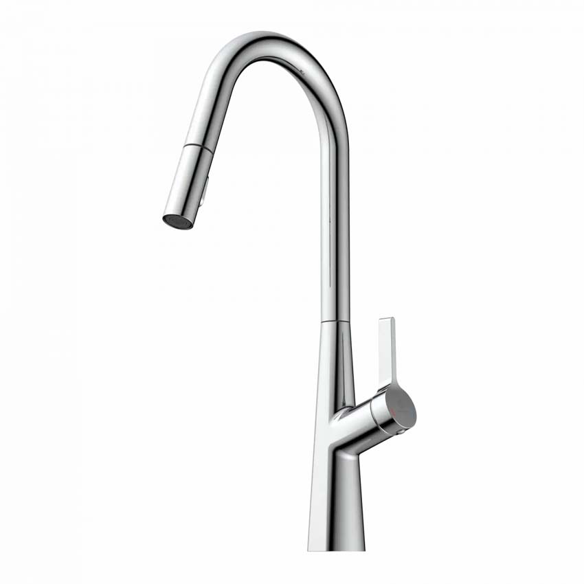 Robinet de cuisine Wasserwerk WK 9 Curve chrome avec bec extractible