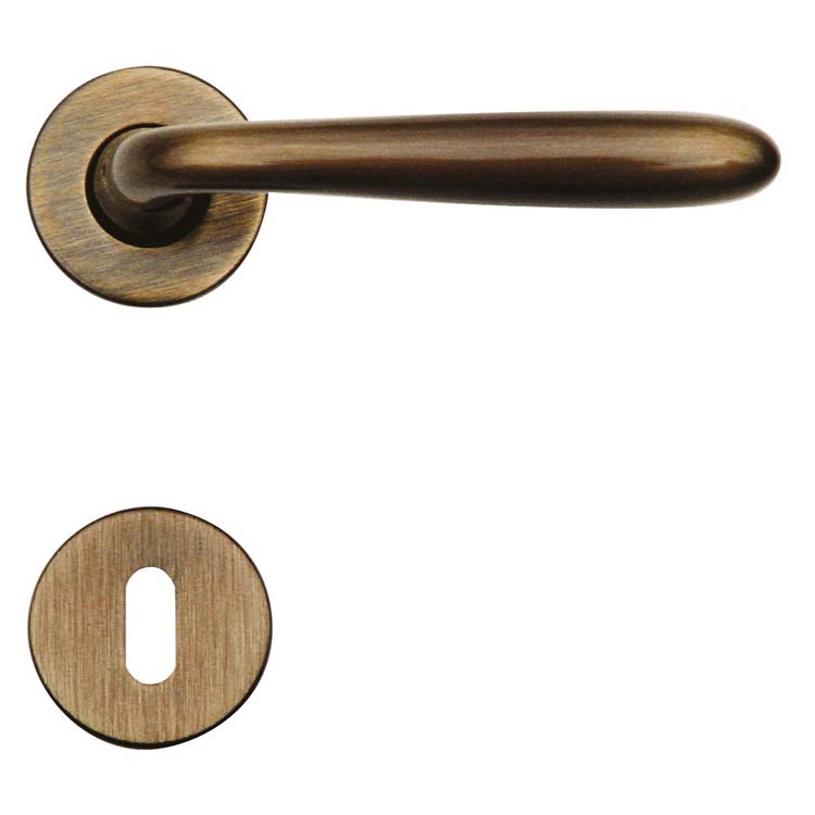 Poignée de porte pro aquino bronze rosace barbe