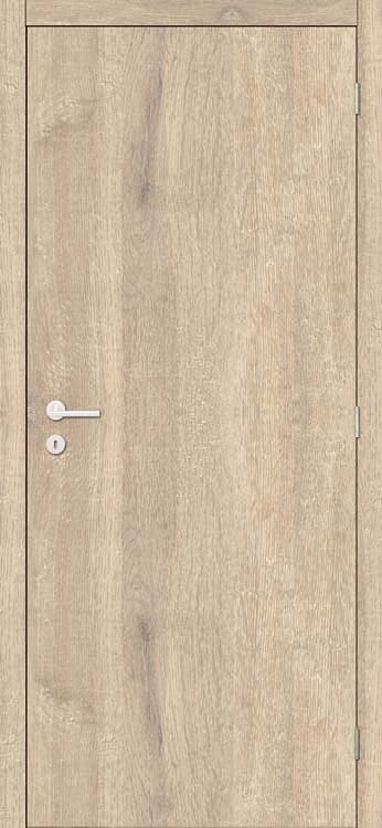 Porte intérieure complète Nalba chêne 201,5x63cm tubulaire réversible + châssis 16,5cm