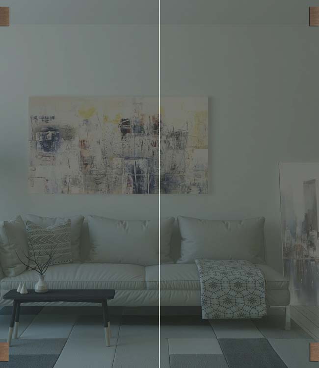 Porte intérieure double vitrée Sky Grey verre fumé sur mesure - charnières sun