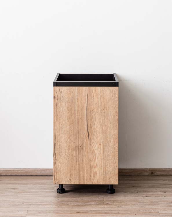 Armoire de cuisine Plenti meuble bas, noir/aspect bois, 50x78cm