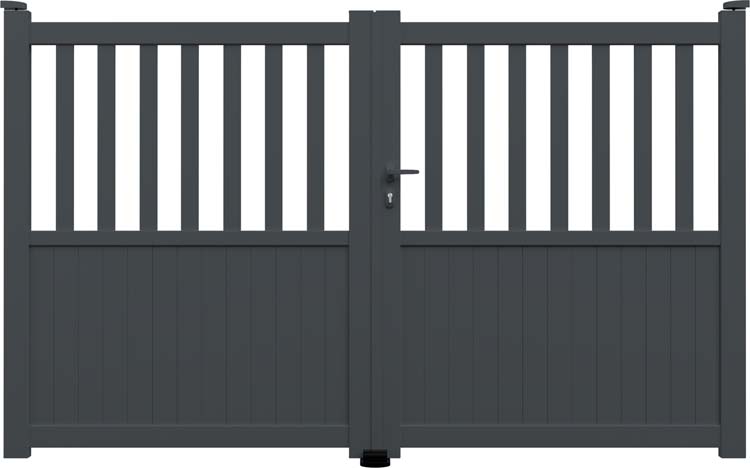 Dubbele draaipoort Cadiz alu antraciet 300x160cm