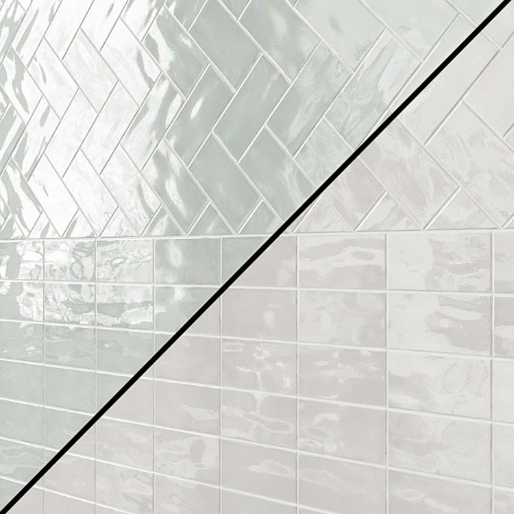 Wandtegel Oikos Aqua glanzend muntgroen 7,5x30cm