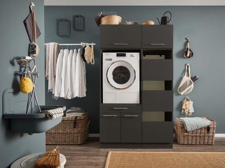 Meuble pour buanderie Decowash set 7 anthracite 117,5x67,5x200cm