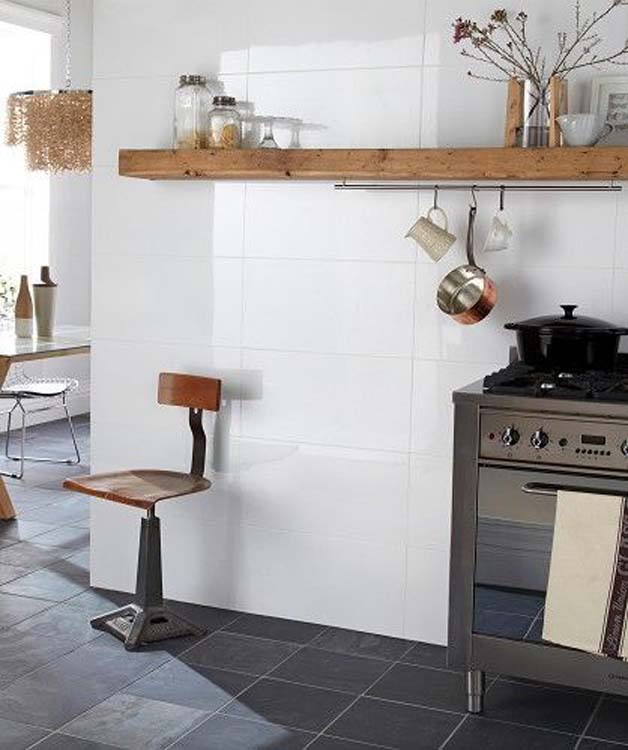 Wandtegel Romy glans wit 30x60x1cm