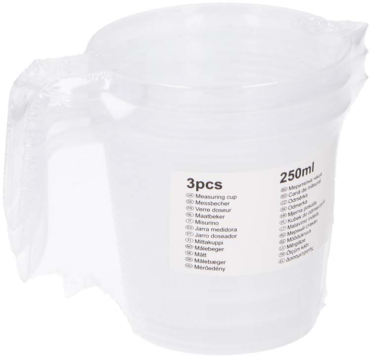 Maatbeker 3x250 ml 13x9x8 cm