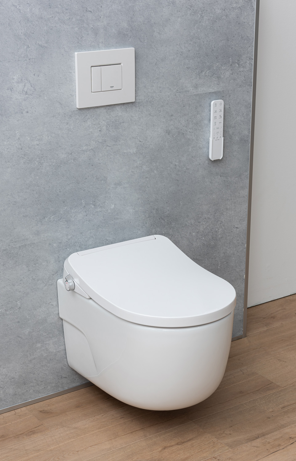 Toilette suspendue Smart Gracie sans rebord chasse Tornado blanc brillant avec abattant WC