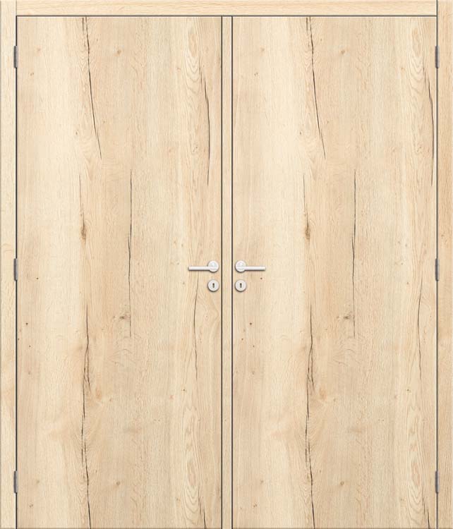 Doubles portes âme tubulaire 2x 83cm Authentic Oak verticale 201.5cm