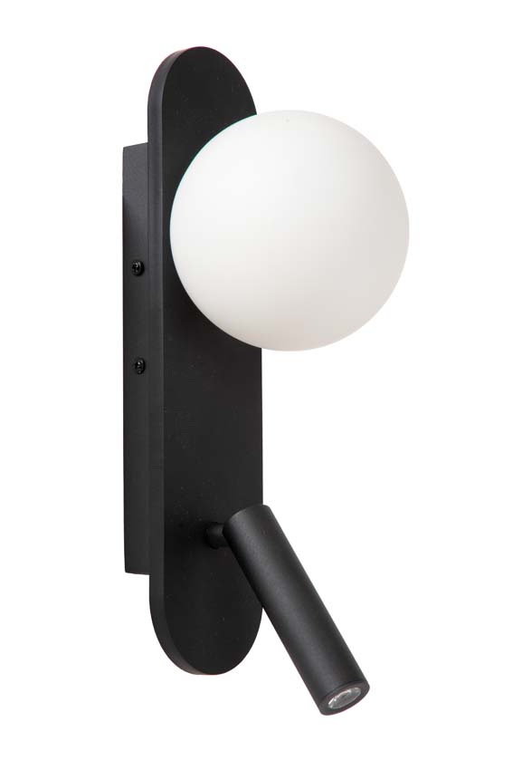 Lucide KELLY - Lampe de chevet / Applique mural - LED - 1x3,5W 3000K - Noir