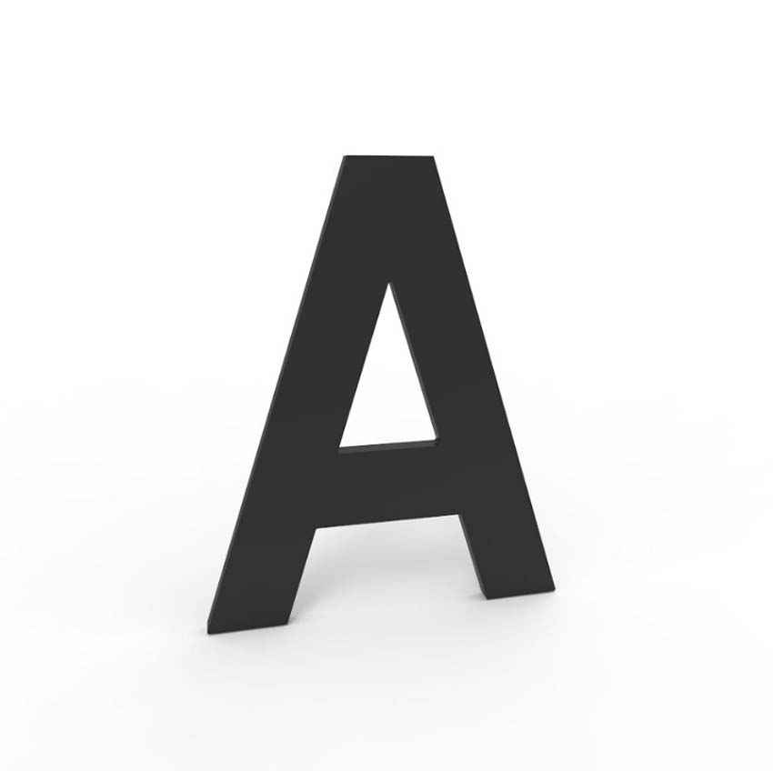 Huisnummer A eSafe aluminium zwart 10cm / 1,5mm dikte