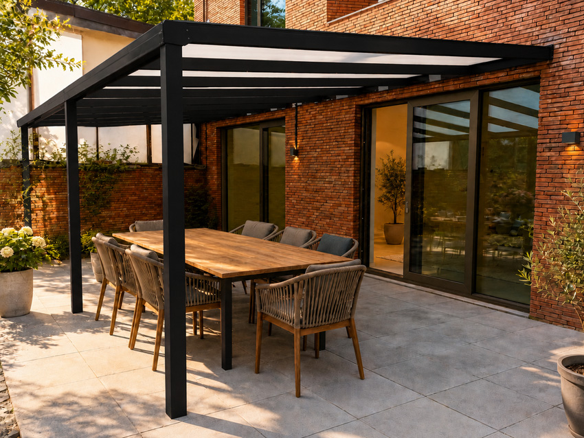 Terrasoverkapping Shadow zwart 5x2,5m