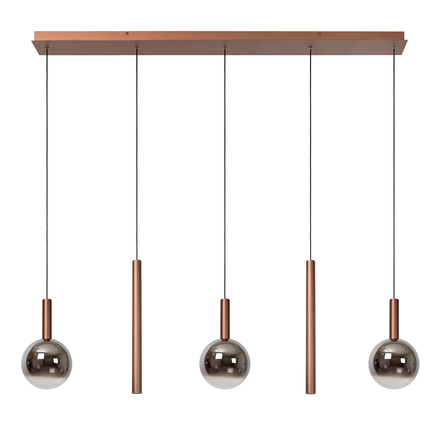 Lucide Premium Jasmine - Suspension - LED Dim. - CCT - 5X4W 2200K/3300K - Cuivre