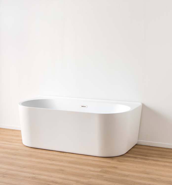 Baignoire semi-îlot Hess blanc mat 170x80cm