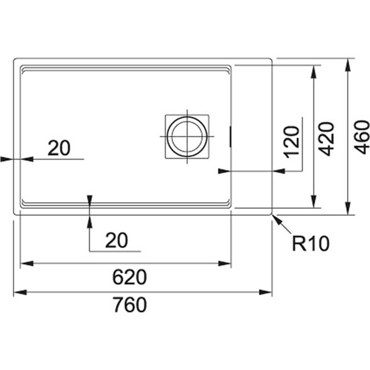 Évier Franke Kubus 2.0 blanc metallisé 62x42cm