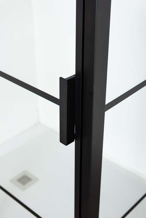 Douchedraaideur met vast deel Ulysses zwart 120x200cm