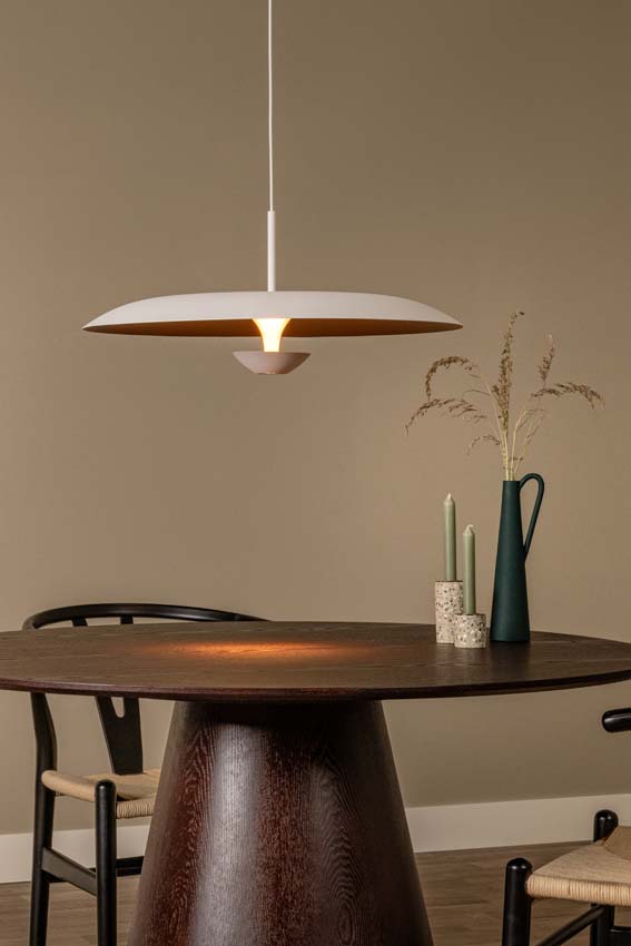 Lucide Premium Kenneth - Hanglamp - Ø60cm - LED Dimbaar - 1x16W 2700K - Wit