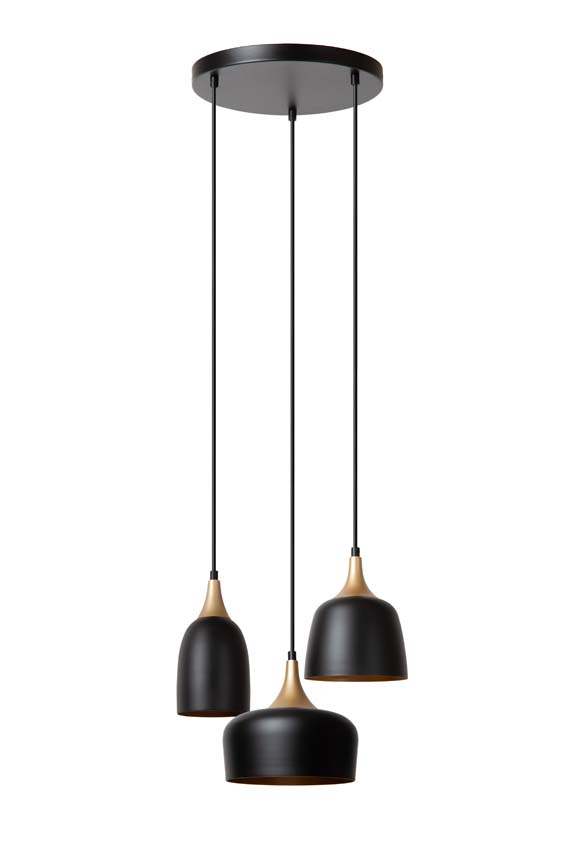 Suspension - Ø30cm - 3xE14 - Noir