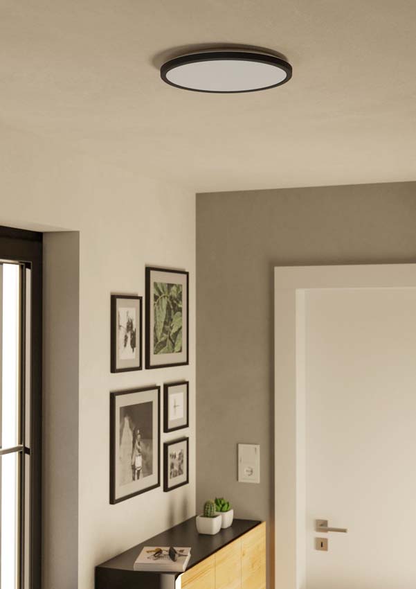 Plafonnier - Noir - Ø30cm - LED Dim. - CCT - 1x14W 2700-6500K - IP44