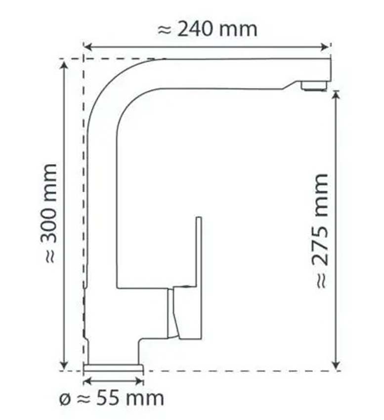 Keukenkraan Frederik chroom met uittrekbare uitloop